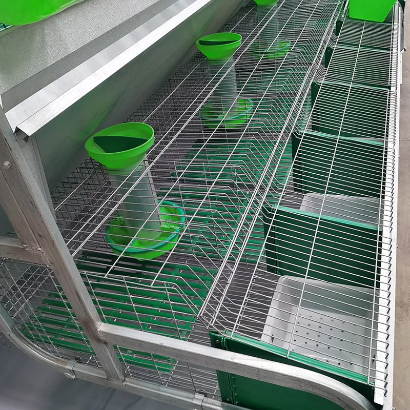 Farming commercial rabbit breeding cage with a manure collection system